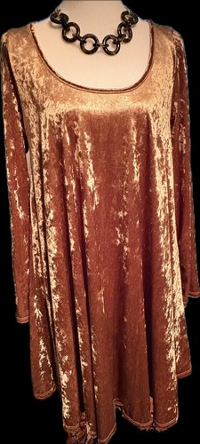 Rose copper velvet dress - velvet,