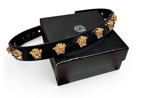 Versace medusa black leather - medusa,