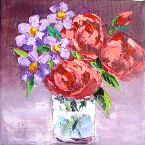 Peony vase original - peony, in
