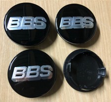 4x BBS Wheel Centre Cap Alloy Hub Center Caps 65mm Black / Silver