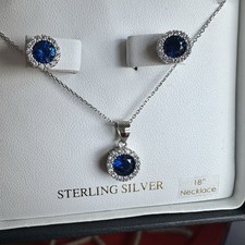 Stella Picciotto Verona Sterling Silver Necklace and Earrings 18”