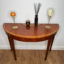 Classic Mahogany Federal Style Half Moon Demi Lune Console Hall or Foyer Table