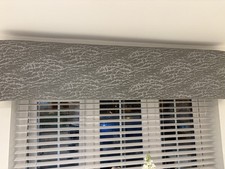 Silver Grey Crushed Velvet Padded Window Pelmet Velour