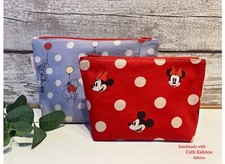 Handmade zip pouch wash bag Cath Kidston Disney Mickey Minnie Winnie the Pooh