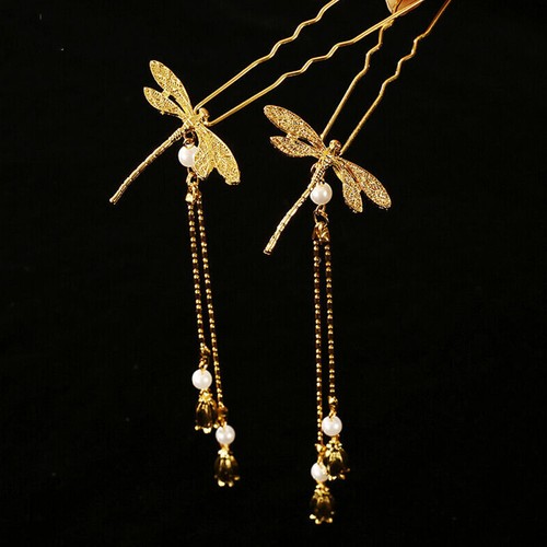 Retro hairpin dragonfly tassel - dragonfly,