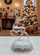 Elegant Clear Glass Reindeer
