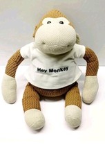LARGE VINTAGE HEY MONKEY PG TIPS ITV DIGITAL PLUSH KNITTED SOFT TOY BEANIE 17"