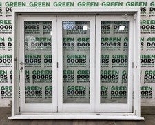 WOODEN BIFOLD BIFOLDING DOORS WHITE EXTERIOR EXTERNAL FOLDING WOOD DOUBLE GLAZED