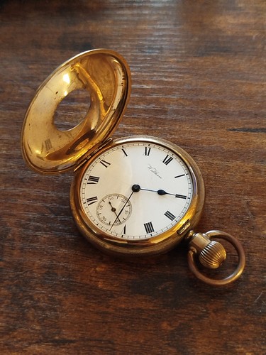 Waltham traveler 10k gold half - traveler,