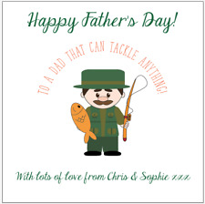 Fishing FATHERS DAY card Personalised fisherman 