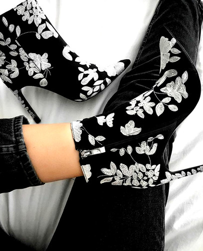 Zara black embroidered - black,