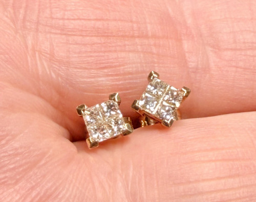 Vintage gold stud - gold, earrings