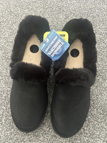 Skechers black slippers size - slippers,
