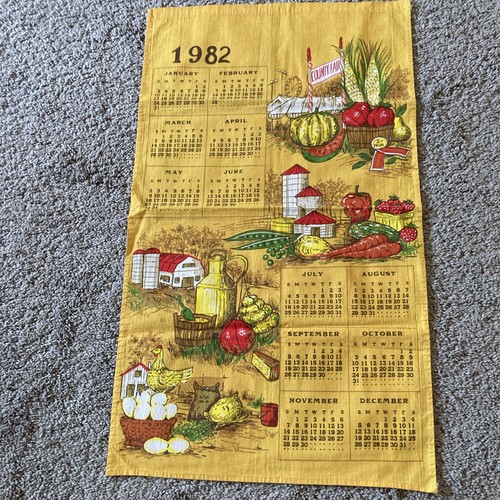 1982 tea towel calendar - 1982,