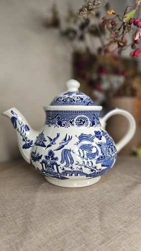 Churchill blue willow teapot - willow,