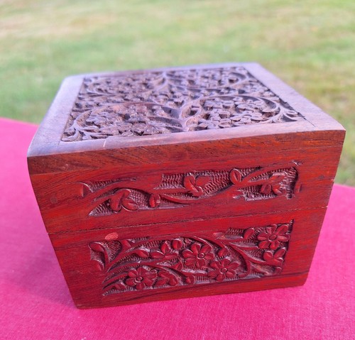 Handcarved tea chest square