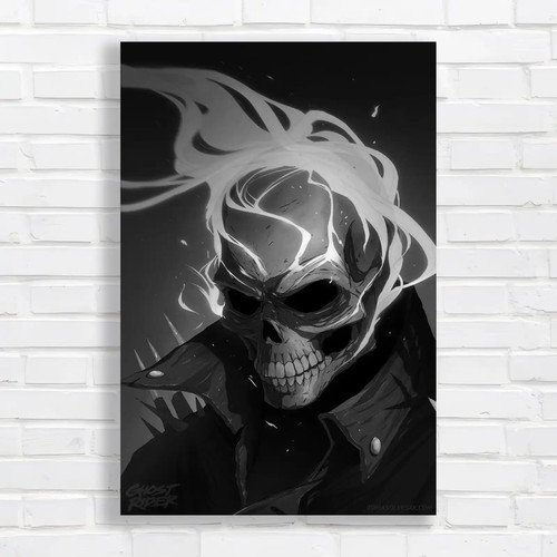 Fiery skull gothic - gothic, black