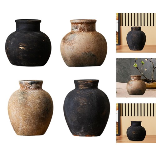 Rustic ceramic vase flower - ceramic,
