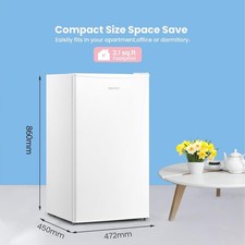 COMFEE' RCD93WH2 Under Counter White Fridge with Small Ice Box