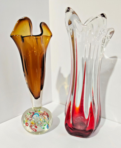 Stunning art glass vase - vase, x2