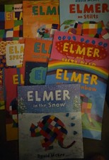 10x ELMER THE ELEPHANT BOOKS, DAVID McKEE, COLOUR PAPERBACKS