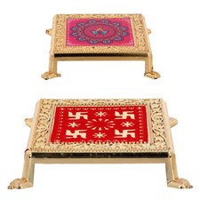 Golden Bajot Bajoth Bajath Table Chowki Mandir Pooja Item Stand Small Plastic