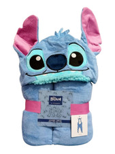 Disney Stitch Hooded Throw Blanket Super Soft Fleece Plush Kids&Adults Cosy Wrap