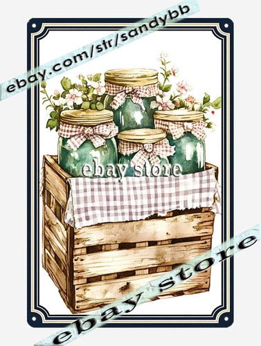 Herb crate metal tin sign - metal,