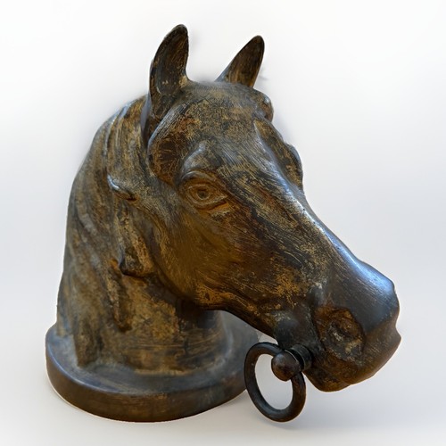 Large vintage horse head cast - horse,