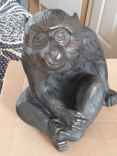 Bronze Monkey Sculpture Vintage