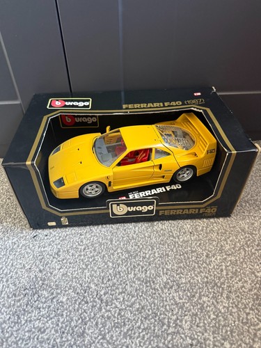 Burago ferrari f40 yellow - burago,