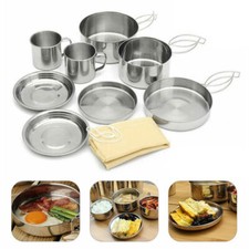 8x Cookware Set Steel Pan Pot