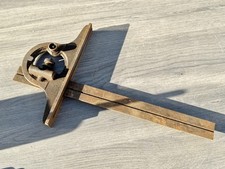 ANTIQUE STANLEY COMBINATION SQUARE RULE TOOL CAST IRON WOODWORKING MEASURE