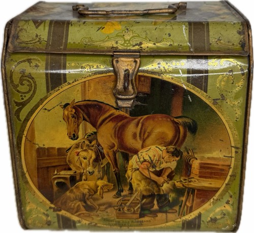 Antique biscuit tin litho - antique,