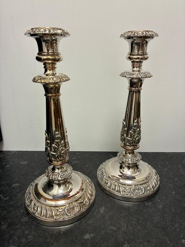 Pair old sheffield plate - old,