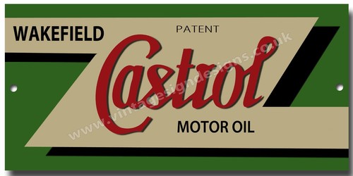 Castrol oil metal sign 200mm - castrol, x