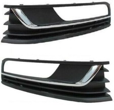 Fits VW Passat B7 2011-2014 Front Bumper Fog Grille W/ Hole Chrome Pair