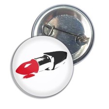 Lipstick Button Badge Pin