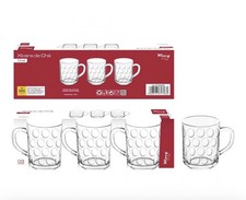 3 Pack Glass Clear Mugs