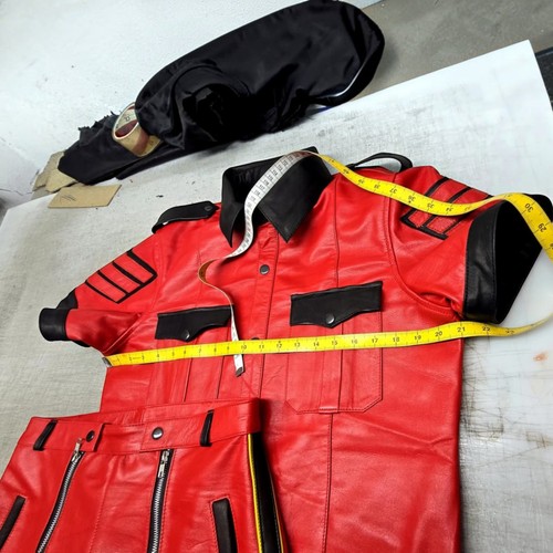 Men genuine leather red - genuine,