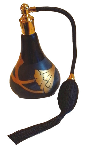 Black glass perfume bottle - glass,