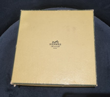 2 vintage used empty & well loved time worn Hermes boxes pale yellow and orange