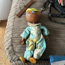 Pelham Puppets  -  Big Wooden Headed Boy ,with yellow  felt Hair....