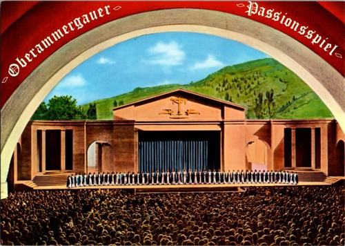 Oberammergau germany postcard - oberammergau,