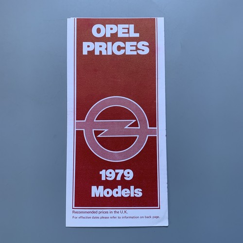Opel price list - opel, 1979