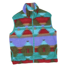 LITTLE BIG HORN SHIRT CO Womens Multi Colour Patterned Zip Jacket L Polyester