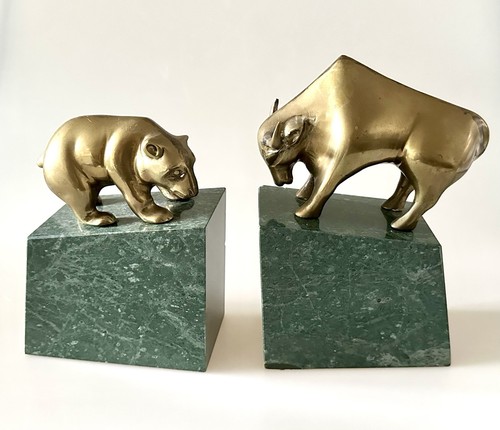 Bull bear book ends stock - bull, &