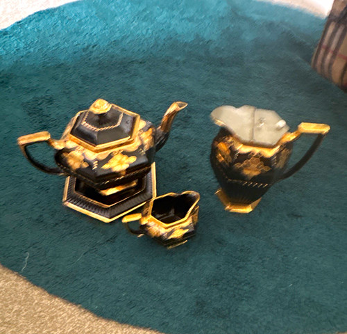 Antique jackfield ceramic 4pc - jackfield,