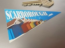 Scarborough Yorkshire Holiday Travel Pennant Retro Classic Car Window Sticker 4"