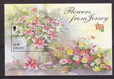 JERSEY USED CTO STAMP SHEET 1998 AUTUMN FLOWERS STAMP SHEET ITALIA 98 MS880